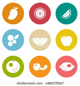 Vector fresh Fruits Icons set