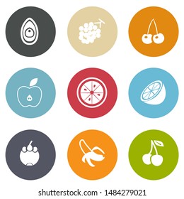 Vector fresh Fruits Icons set