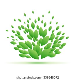 Vector Fresh green leaves background. Spring concept