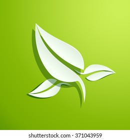 Vector Fresh green leaves background. Spring concept