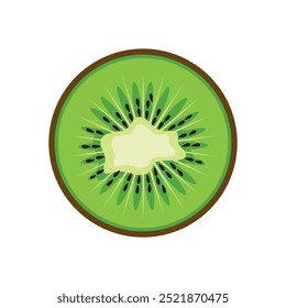 Ícone de kiwi vetor fresco. Kiwi em fundo branco isolado.	