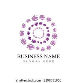 diseño del logo de la flor de lavanda fresca vectorial