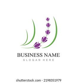 vector fresh lavender flower logo design