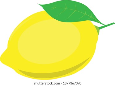 Vektorgrafik von frischem Zitronenfrucht. Vektorgrafik von Zitronenfrucht mit Leaf