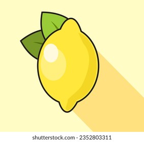 Vector. Fresh lemons with leaves