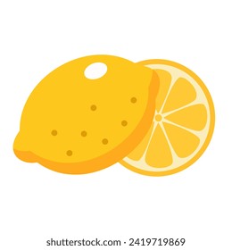 Vector. Fresh lemons on white background .vector illustration. 