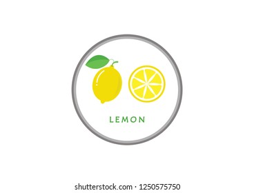 Vector fresh lemon,slice lemon icon.