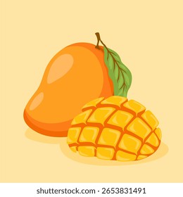 Vektorgrafik frische Mango-Illustration handgezeichnet