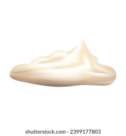 Vector fresh mayonnaise isolated on white background.