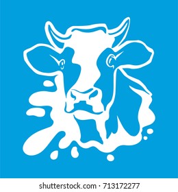 Vector fresh milk logo. Dairy products, packaging and advertising.