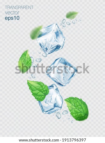 Similar – Image, Stock Photo Fresh ice cubes to chill drink. Frozen pure water. Clear ice cubes background. Top view of ice pieces on table