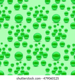 Vector Fresh Natural Green Peas Seamless Pattern Isolated on Green
