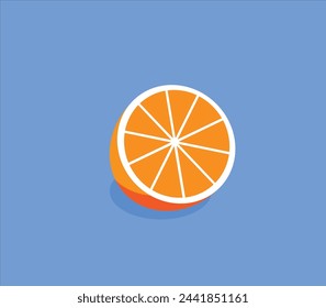 Vektor von frischen orangefarbenen Früchten runde Scheiben isoliert auf weißem Hintergrund. Vektorgrafik 