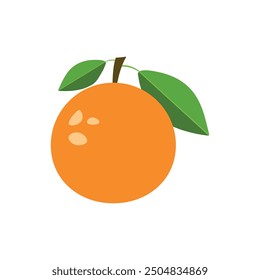 Vector de naranjas frescas icono. Frutas anaranjadas sobre fondo aislado blanco.