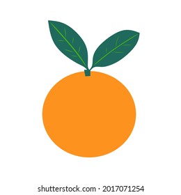 vector de naranjas frescas de color naranja con hojas verdes sobre fondo blanco