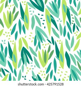 Vector fresh pattern of tropical leaves in lovely style.