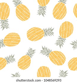 Vector fresh pineapple seamless pattern. Great for fabric, wallpaper, textile print, invitations or packaging.