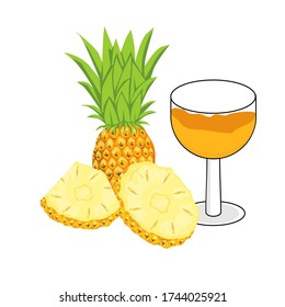 
vector of fresh pineapples and oranges