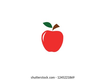 Vector fresh red apple icon.