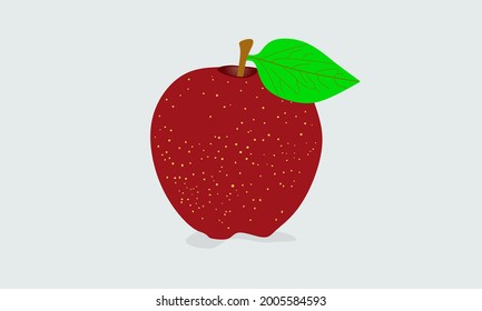 vector of fresh red apples with one leaf on white background