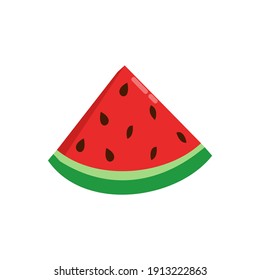 Vector of fresh red watermelon with seeds.