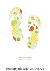 Vector fresh salad flip flops silhouettes pattern frame