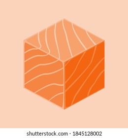Sashimi-Würfel aus frischem Lachs