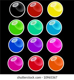 Vector of fresh shiny and glossy buttons