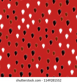 Vector Fresh Sweet Natural Ripe Watermelon Seamless Pattern with Seeds