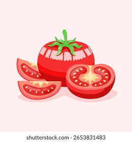 Vektorgrafik frische Tomate, handgezeichnet