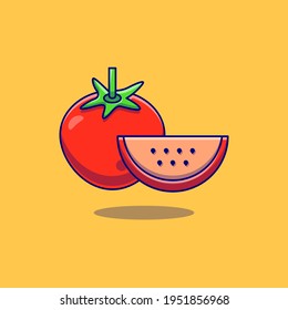 Vector Fresh Tomato Vegetable Icon. Flat Fresh Tomato Vegetable  icon. Flat design vector illustration for web banner, web and mobile, infographics. Vector Fresh Tomato Vegetable icon graphic.
