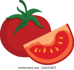 Vector fresh tomatoes on white. Vector illustration