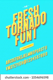 Vector Fresh Tornado Font Modern 3d Typography Sans Serif For Promotion, Party Poster, T Shirt, Sale Banner, Printing On Fabric, Decoration