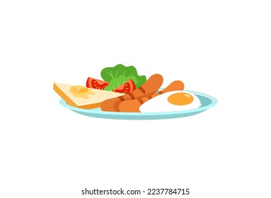 vector of fresh and warm hand made breakfast meal