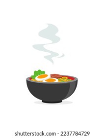 vector of fresh and warm hand made ramen