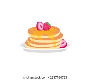 vector of fresh and warm hand made pancake