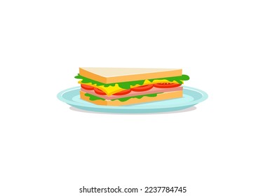 vector of fresh and warm hand made sandwich