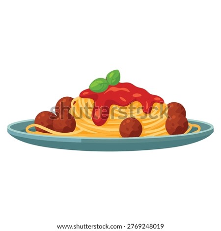 Vector of fresh and warm hand made spaghetti, delicious homemade pasta food illustration ideal for Italian cuisine menu, restaurant branding and cooking theme designs