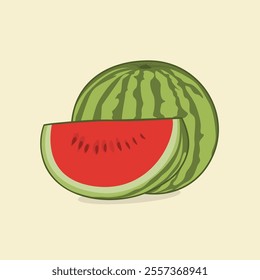 vector of fresh watermelon slices