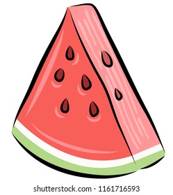 Vector Fresh Watermelon Triangle Isolated Illustration Stock Vector ...