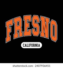 Vector Fresno text typography design for tshirt hoodie baseball cap jacket and other uses vector