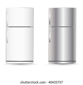 vector fridge isolated on white