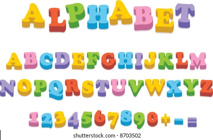 Vector Fridge Magnet Alphabet Spelling Letters