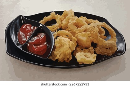 Vektorgrafik-Vorlage Fried Calamari