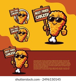 vector fried chicken character template