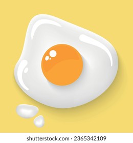 Vector fried chicken egg. Egg white and yolk are a sign of fried eggs. Fried Egg Icon is White
