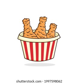 Vector Fried chicken, junk food illustration fast food