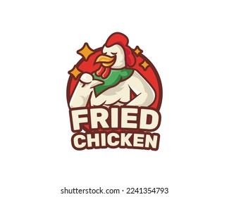 Logo del Pollo Frito Vector. Arrojar pollo