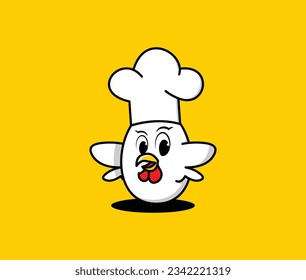 Vector fried egg cartoon mascot food vector illustration