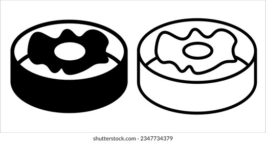 VECTOR FRIED EGG ICON IN STROKE AND FILL VERSION
